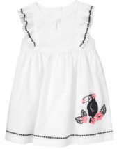 Gymboree Jungle Jam White Toucan Bird Dress Infant Baby Girl 6-12 Months NEW - $14.85