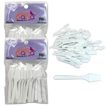 2 Packs 2.5&quot; White Small Plastic Makeup Cosmetic Facial Mask Spatula Scoop - £9.71 GBP