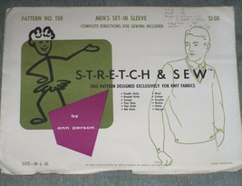 Stretch &amp; Sew Pattern 150 Men&#39;s Cardigan or Pullover Sweater Size M L XL... - $7.50