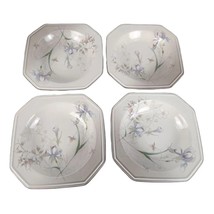 Vintage 1980s Set of 4 Mikasa Casa Grande Rimmed Soup Bowls Stoneware Ja... - £23.12 GBP