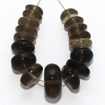 35.70 Cts Natural Smoky Quartz Smooth Beads Loose Gemstones 6.5x2mm to 12x6mm - £5.72 GBP