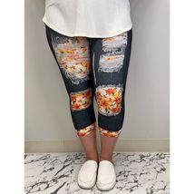 Reg One Size Size Black Orange Blossom Capri W/Butt Pockets - $19.75