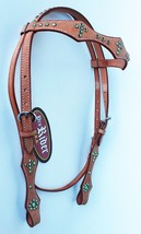 Horse Show Tack Horse Bridle Western Leather Headstall  8224HB - $59.39