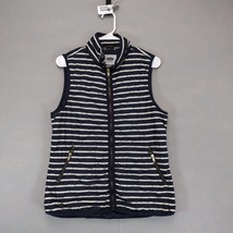 Old Navy Women&#39;s M Tall Striped Quilted Full-Zip Vest, Zipper Pockets, N... - £14.91 GBP