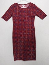 Lularoe Womens Dress Geometric Simply Comfortable Size XS Rayon Blend Burgundy - £13.30 GBP