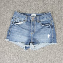 Mudd FLX Stretch Juniors Shorts Blue Jean Short Shorts Booty Size 7 Cut Off - £9.85 GBP