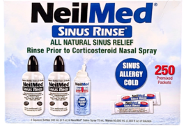 NeilMed Sinus Rinse Kit 2 Squeeze Bottles 1 Saline Spray 250 Premixed Pa... - $33.32