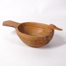 Wood Carved Bird Bowl 10&quot; Wooden Carving Serving Dish Cup Art Decor Deco... - $16.83