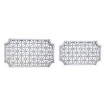 Set of Two Gray Geometric Solid Wood Framed Art - $3,057.75 MXN