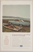 1964 Print Ad Ford Galaxie 500 4-Door Car Rowboat by Water - £10.07 GBP