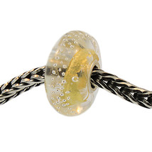 Authentic Trollbeads Glass 62023 Gold Silver Trace - £14.77 GBP
