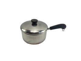 Revere Ware 2 Qt Sauce Pan Pot w Lid Stainless Steel Copper Clad Clinton... - $23.70