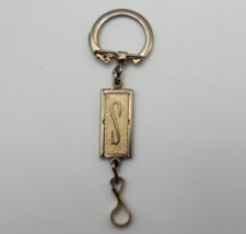 Vintage ANSON Gold Tone Keychain Theft Protection &quot;S&quot; Monogram - USA Made - £9.30 GBP