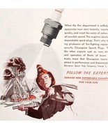 1948 Champion Spark Plugs Fire Department Advertisement Automobilia Fire... - $41.12 CAD