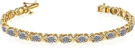 1/4 Carat Sterling Silver Cross Link Round Diamond Bracelet for Women (I... - $99.99