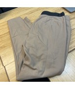 Zara Beige Tan Straight Leg Dress Pants Woman&#39;s Size XL Careerwear KG - $33.94 CAD
