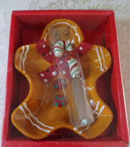 GINGERBREAD MAN Serving DISH WITH SPREADER SET 6&quot; NIB - $4.95