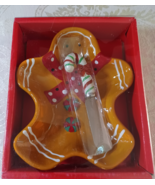 GINGERBREAD MAN Serving DISH WITH SPREADER SET 6&quot; NIB - €4,25 EUR