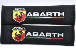 2 pieces (1 PAIR) Abarth Embroidery Seat Belt Cover Shoulder Pads (Black... - $16.99