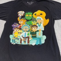 Rick and Morty Men T-Shirt Medium Black Group Couch Gallery 1988 Graphic... - $12.35