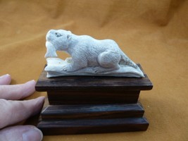 (ott-17) little Otter with fish of shed ANTLER figurine Bali detailed fi... - £53.60 GBP