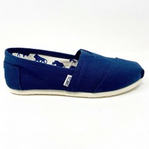 Toms Classics Navy Womens Slip On Casual Canvas Flat Shoes - $37.95