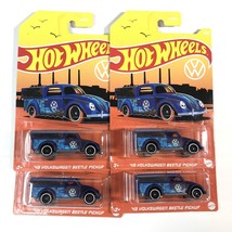 Hot Wheels ‘49 Volkswagen Beetle Pickup Truck (Lot Of 4) 1/64 Scale Blue Walmart - £11.34 GBP