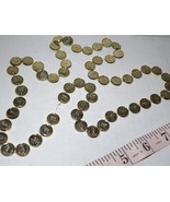 Mardi Gras Gold CoinNecklace  Hangs 16&quot; imperfect missing 1 - £2.27 GBP