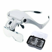 Magnifying Glasses LED Light Headband Illuminated Magnifier Head Mount Loupe Mag - £20.97 GBP+