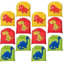 12 Pack Large Dinosaur Drawstring Gift Bag 4 Design For Kids Birthday, 12X10&quot; - £29.82 GBP