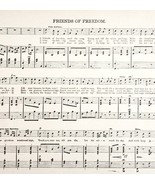 1886 Friends of Freedom Sheet Music Parlor Organ Victorian 11.5 x 9&quot; Eph... - $28.05 CAD