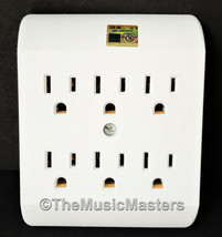 6 Outlet AC Wall Plug Power Splitter Tap 6-Way Electrical Socket Adapter... - $10.44