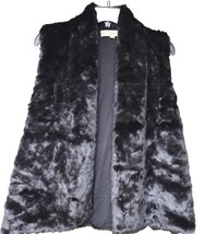 Ann Taylor Loft Geometric Knit Back Faux Fur Vest Black/White Size M-Medium - £14.72 GBP