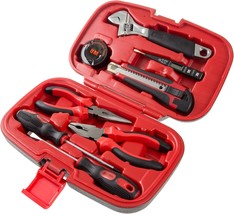 Household Hand Tools - 9-Piece Tool Set Includes Adjustable Wrench, Screwdriver, - £29.39 GBP