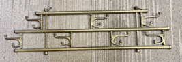 Vintage Brass Metal 7 Hook Wall Mounted Hooks That Fold Flat 21 3/4&quot; L 9... - $1,474.17 MXN