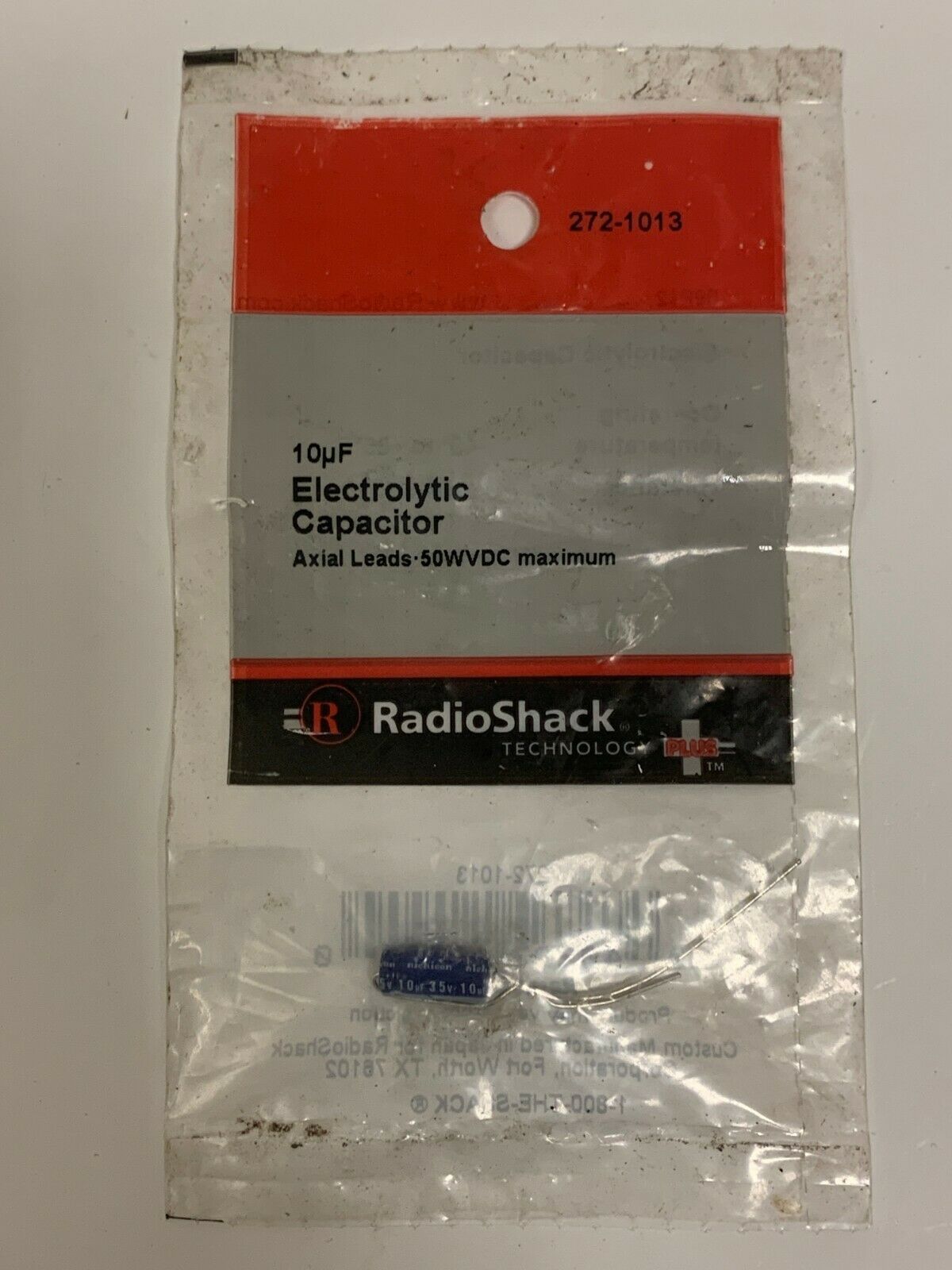 RADIO SHACK 272-1013 10UF ELECTROLYTIC CAPACITOR 50WVDC max 2721013 axial leads - $6.99