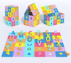 Kids Foam Puzzle Play Mat Interlocking EVA Floor Tiles with Alphabet and Numbers - £23.69 GBP