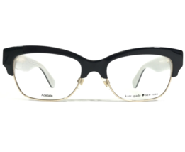 Kate Spade Eyeglasses Frames SHANTAL QOP Black White Gold Square 50-17-135 - £44.50 GBP