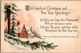 With Heartiest Christmas and New Year Greetings Postcard PC42 - £3.93 GBP