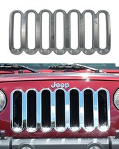 For 07-2017 Jeep Wrangler JK X Sahara Rubicon Chrome Grille Grill Overla... - £39.95 GBP