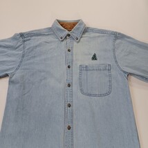Vintage Faded Glory FGM46F01 Mens Small Blue Denim Shirt Long Sleeve Button-Down image 15