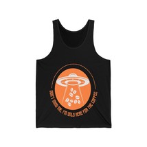 ufo steals coffee beans funny spaceship Unisex Jersey Tank aliens gift humor - £17.96 GBP+
