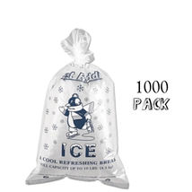 1000 Clear Ice Bags w/ Ties 12"  X 21" 10lb Full Capacity 1.5mil Heavy Duty - $70.07