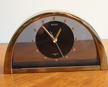 SEIKO Quartz QQZ137G Half Moon Gold Tone Desk Mantel Clock Japan Tinted ... - $25.00