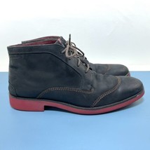 WOLVERINE 1883 Men&#39;s US 13 D, EU 46, Black/Red Genuine Soft Leather Chukka Boots - £35.82 GBP
