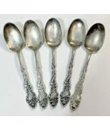 5 Antique Silver Plate Teaspoon 5.75 in Spoon Rogers Bros Columbia 1847 ... - $29.99