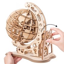 DIY Rotatable 3D Globe Laser Cutting Wooden Puzzle Game Assembly Toy Gift - £125.23 GBP
