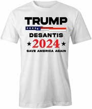 Trump Desantis 2024 T Shirt Tee Short-Sleeved Cotton Political Clothing S1WCA620 - £16.17 GBP+