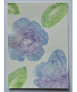 ACEO Original Art Blue and Purple Flower Watercolor Painting on - €4,29 EUR
