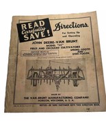 1941 John Deere model CC Cultivator Van Brunt Operator Manual Directions... - $39.55